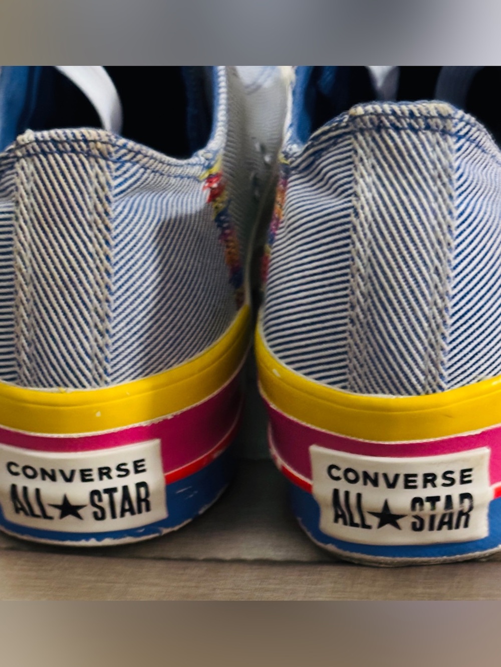 CONVERSE CTAS LIFT OX OZONE BLUE RAINBOW Women’s 9.5 - Picture 4 of 10